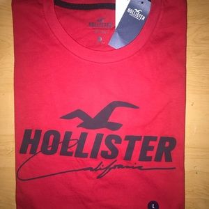 Hollister t shirt logo graphics size large